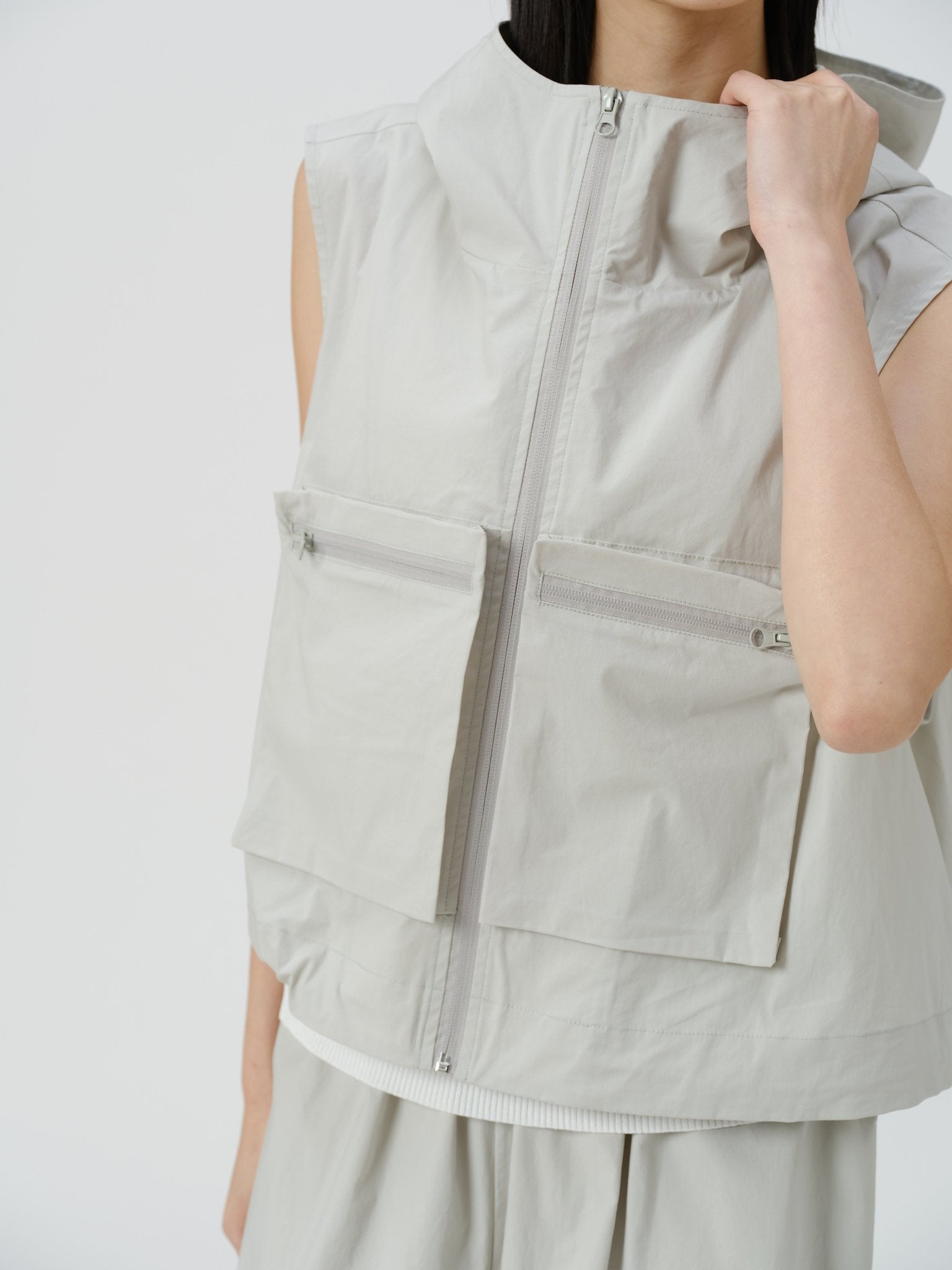 Cropped Utility Vest - UNIQUE ATTRACTION