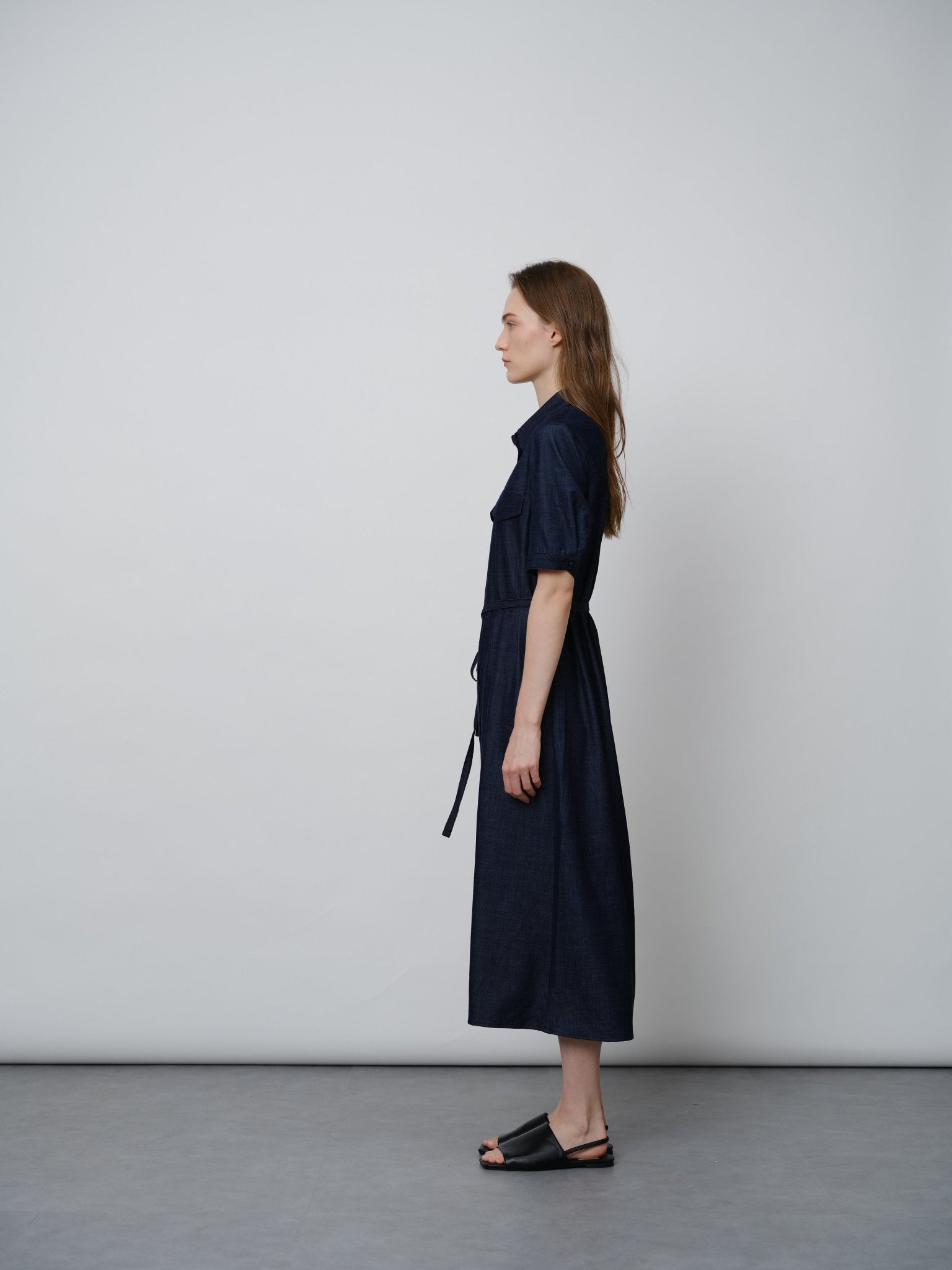 Denim Tie - Waist Dress - UNIQUE ATTRACTION