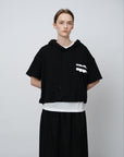 Lace - Trimmed Pocket Short Hoodie - UNIQUE ATTRACTION
