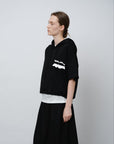 Lace - Trimmed Pocket Short Hoodie - UNIQUE ATTRACTION