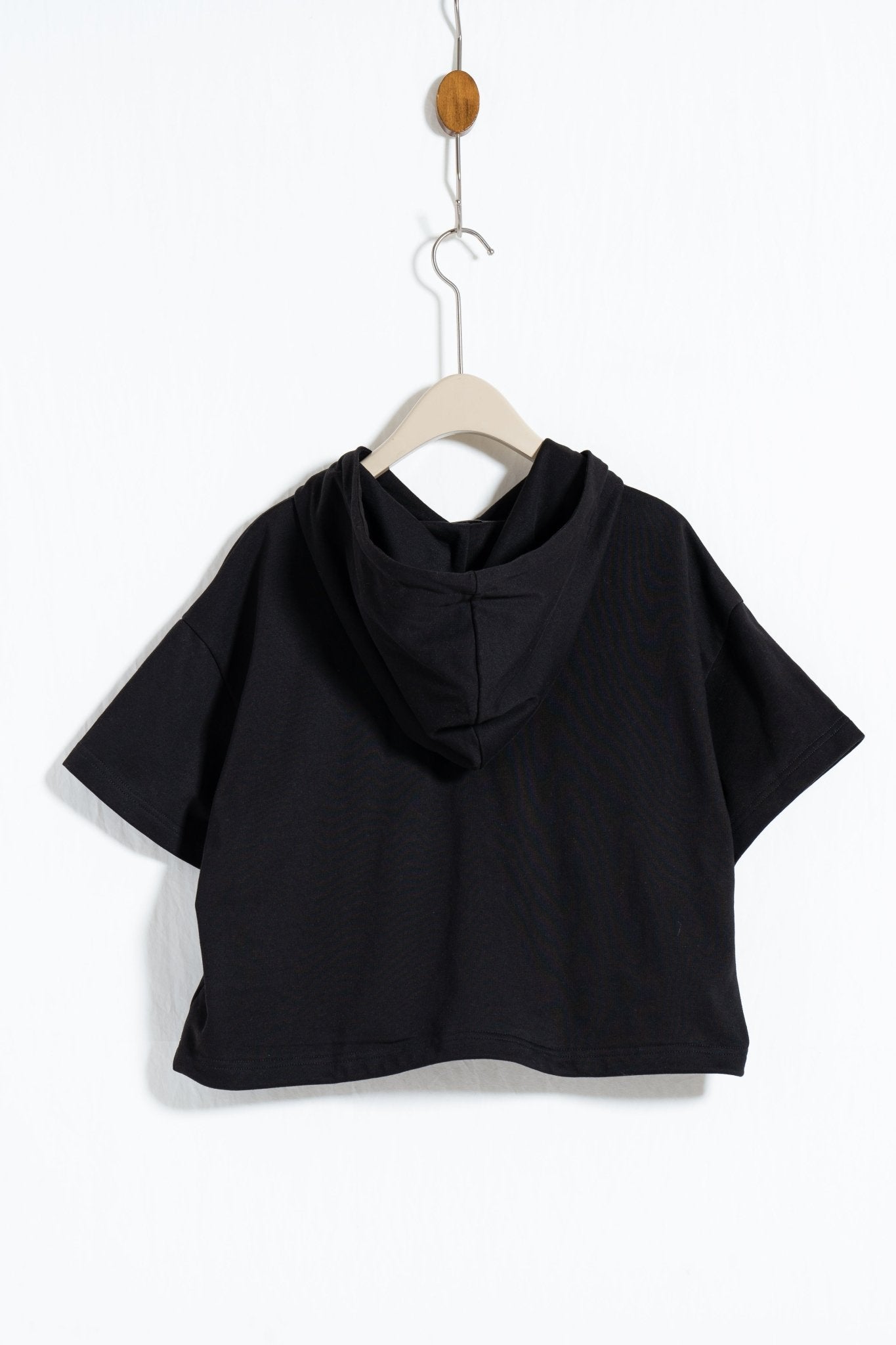 Lace - Trimmed Pocket Short Hoodie - UNIQUE ATTRACTION