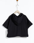 Lace - Trimmed Pocket Short Hoodie - UNIQUE ATTRACTION