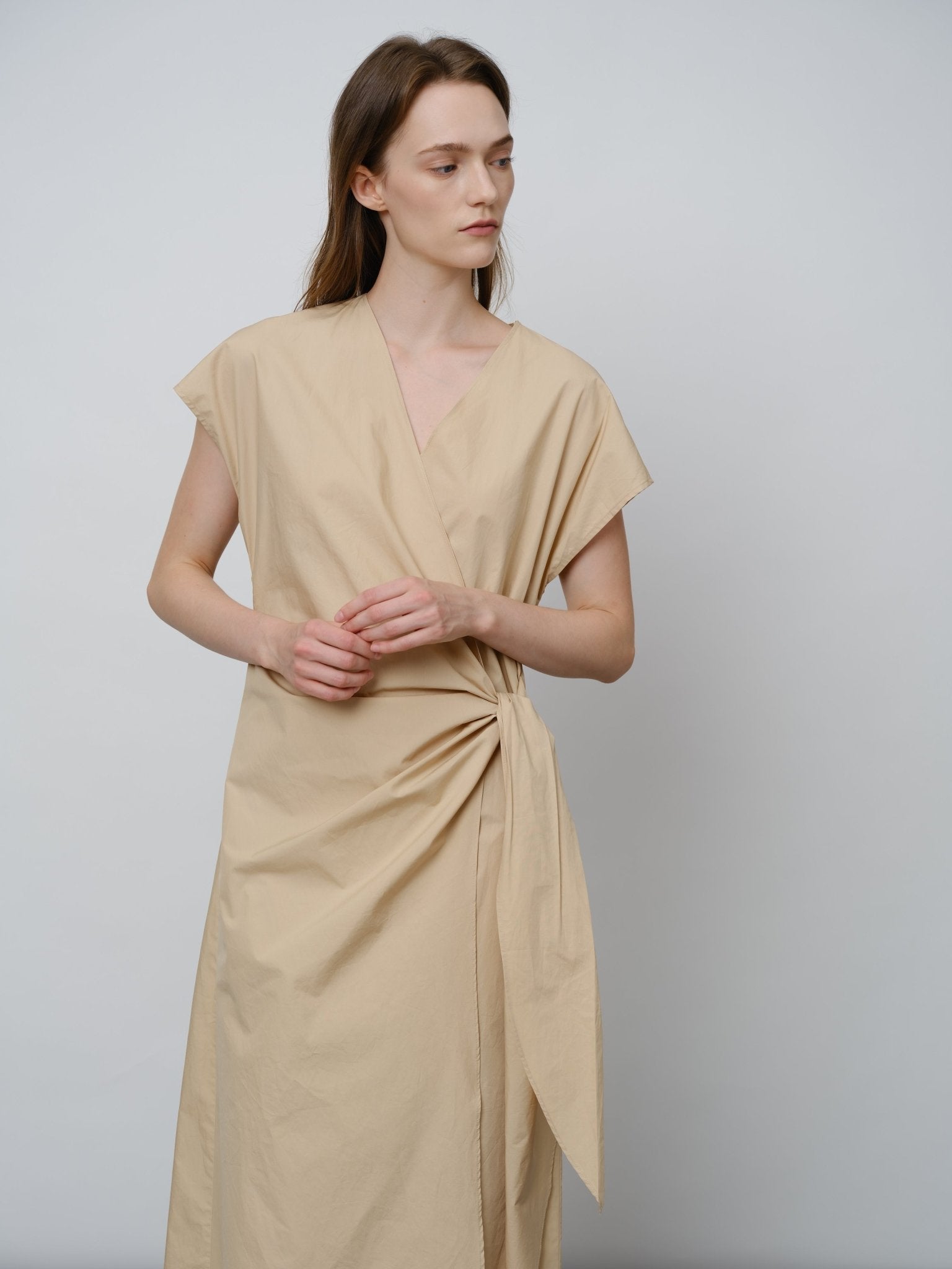 Luxury Pima Cotton Twist - Waist Dress - UNIQUE ATTRACTION