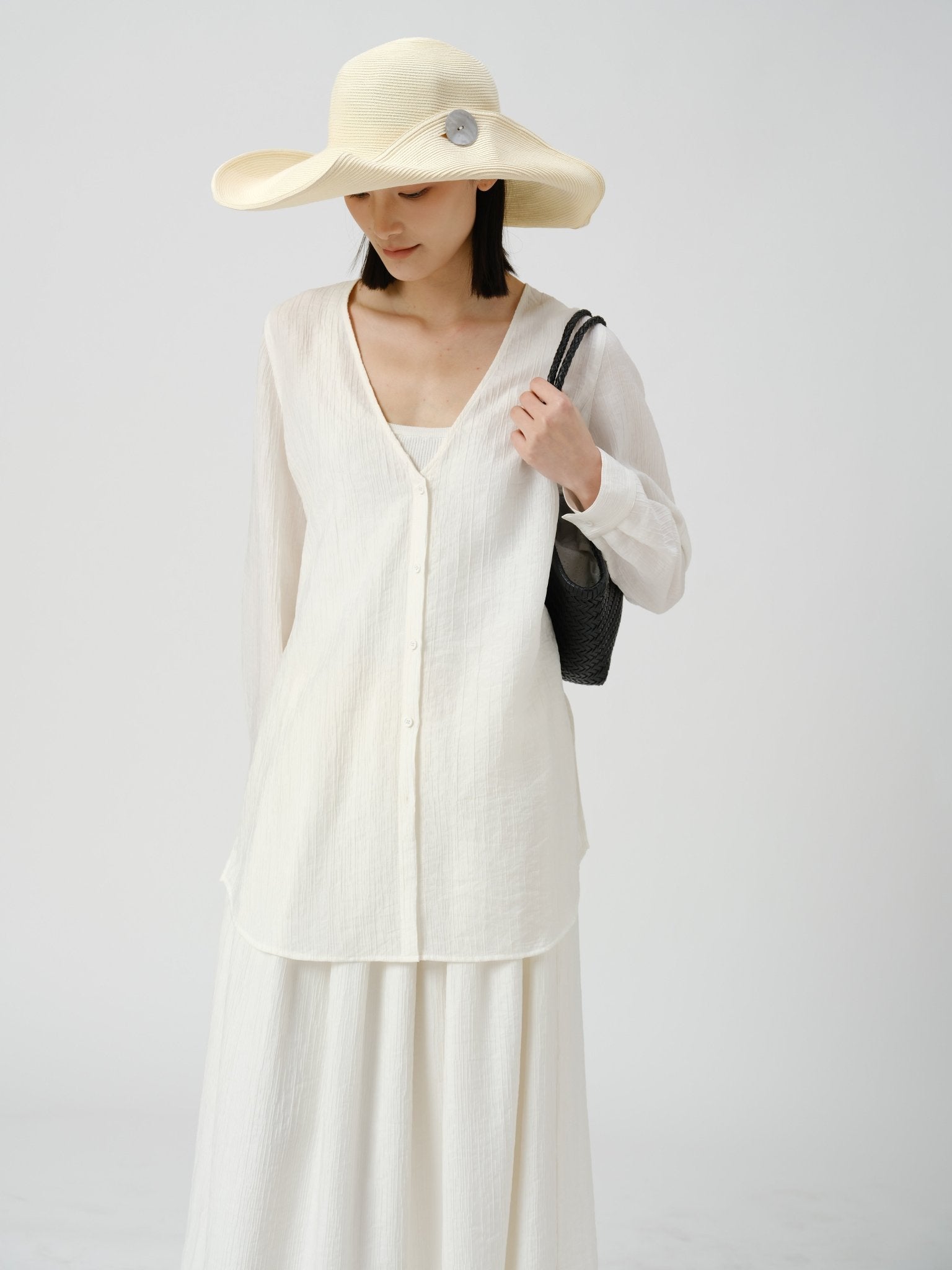 Minimalist Draped Button Shirt - UNIQUE ATTRACTION