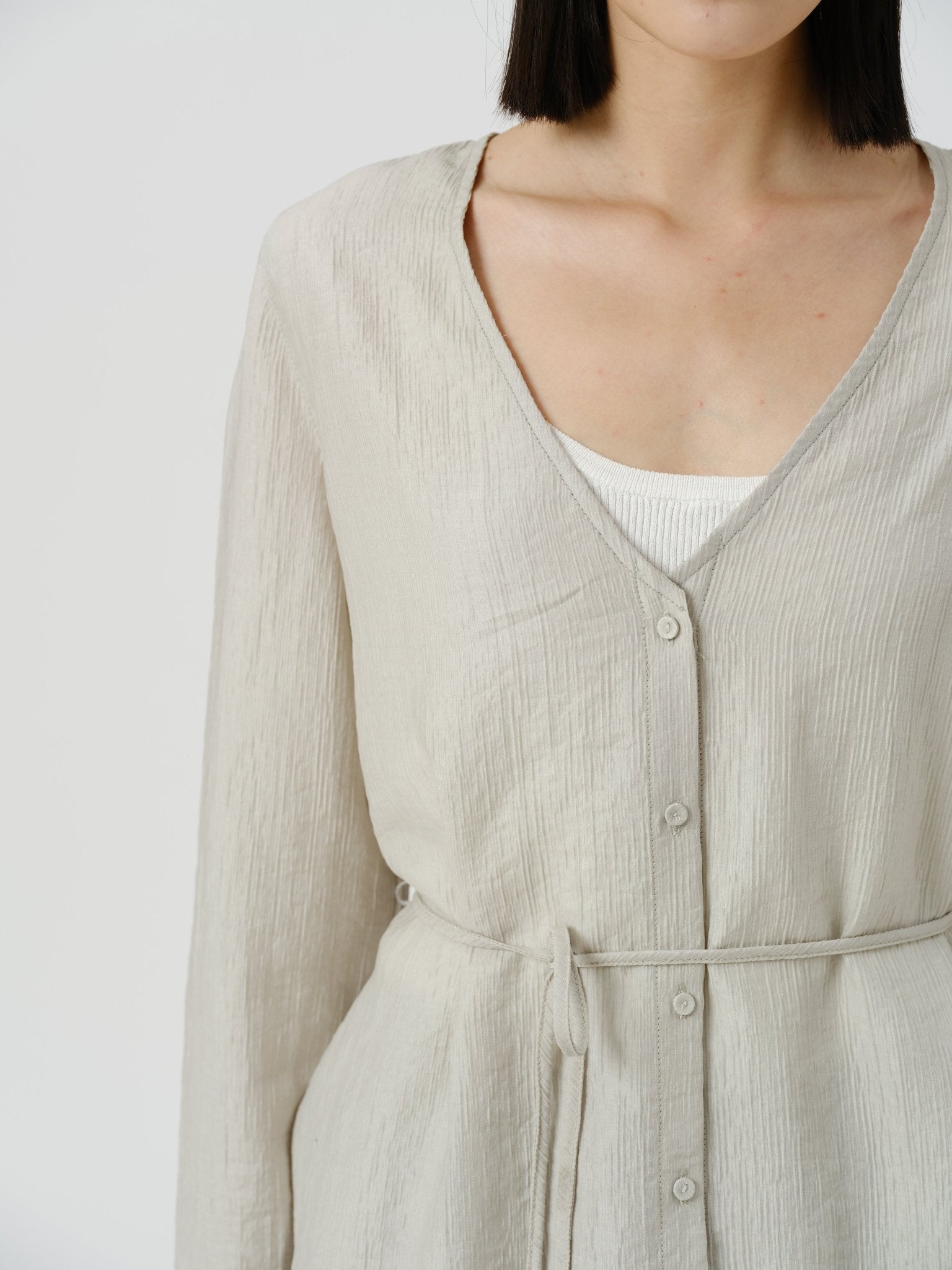 Minimalist Draped Button Shirt - UNIQUE ATTRACTION