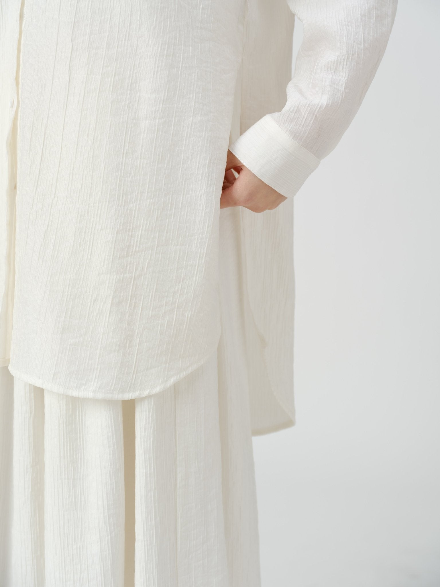 Minimalist Draped Button Shirt - UNIQUE ATTRACTION