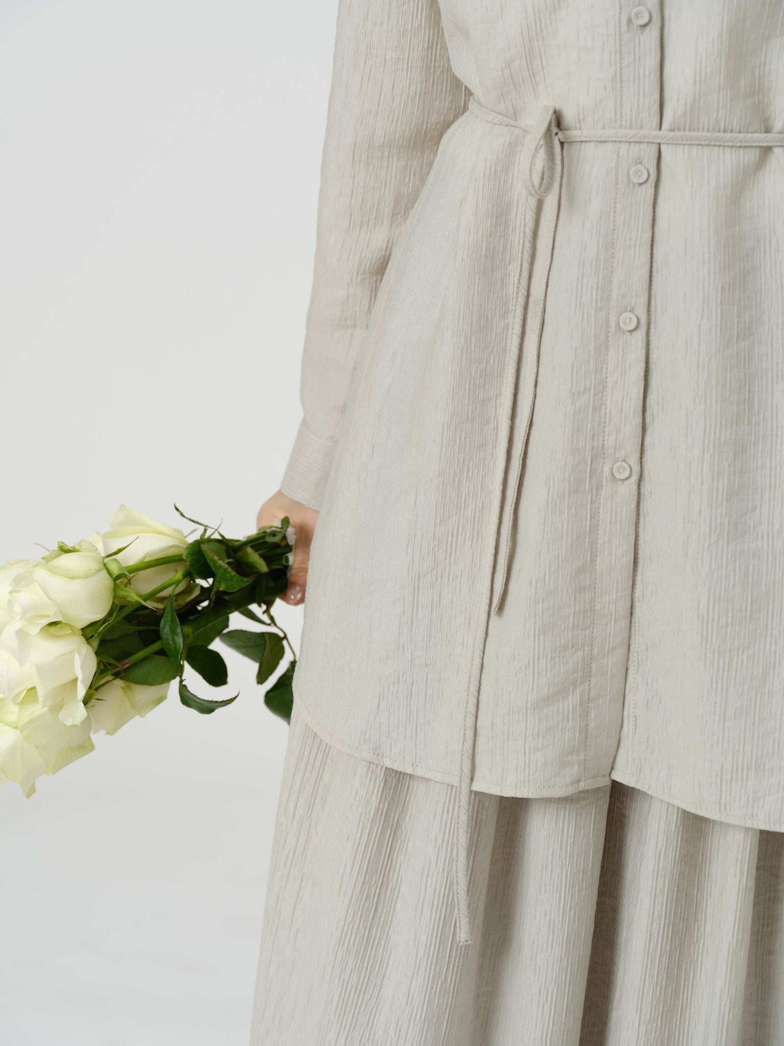 Minimalist Draped Button Shirt - UNIQUE ATTRACTION
