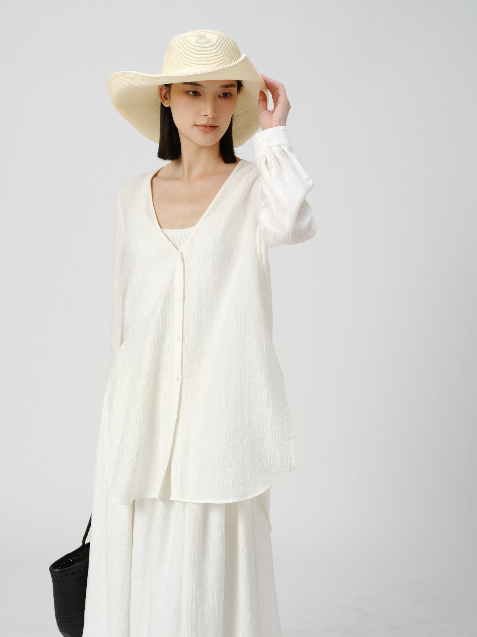 Minimalist Draped Button Shirt - UNIQUE ATTRACTION
