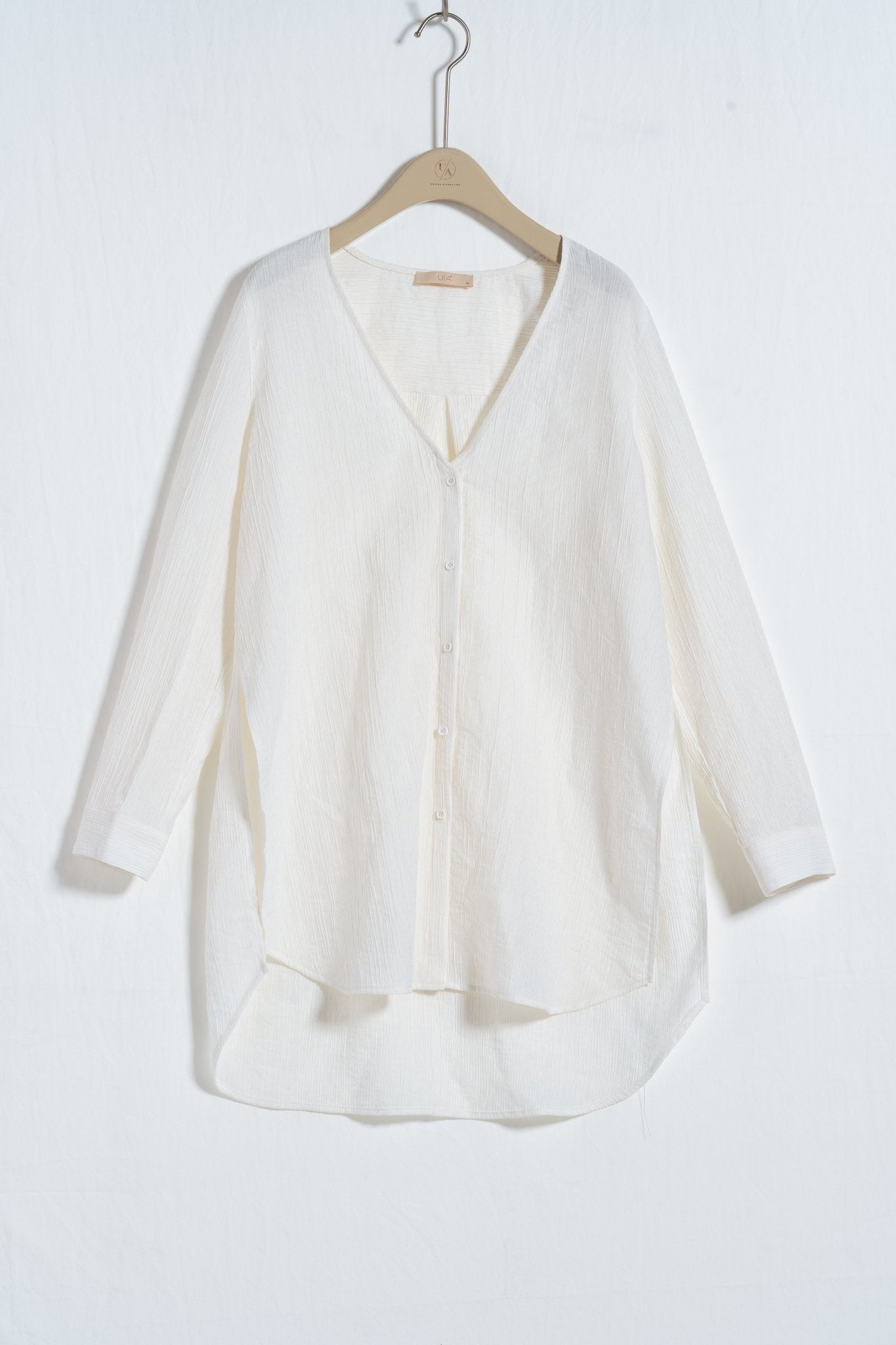 Minimalist Draped Button Shirt - UNIQUE ATTRACTION