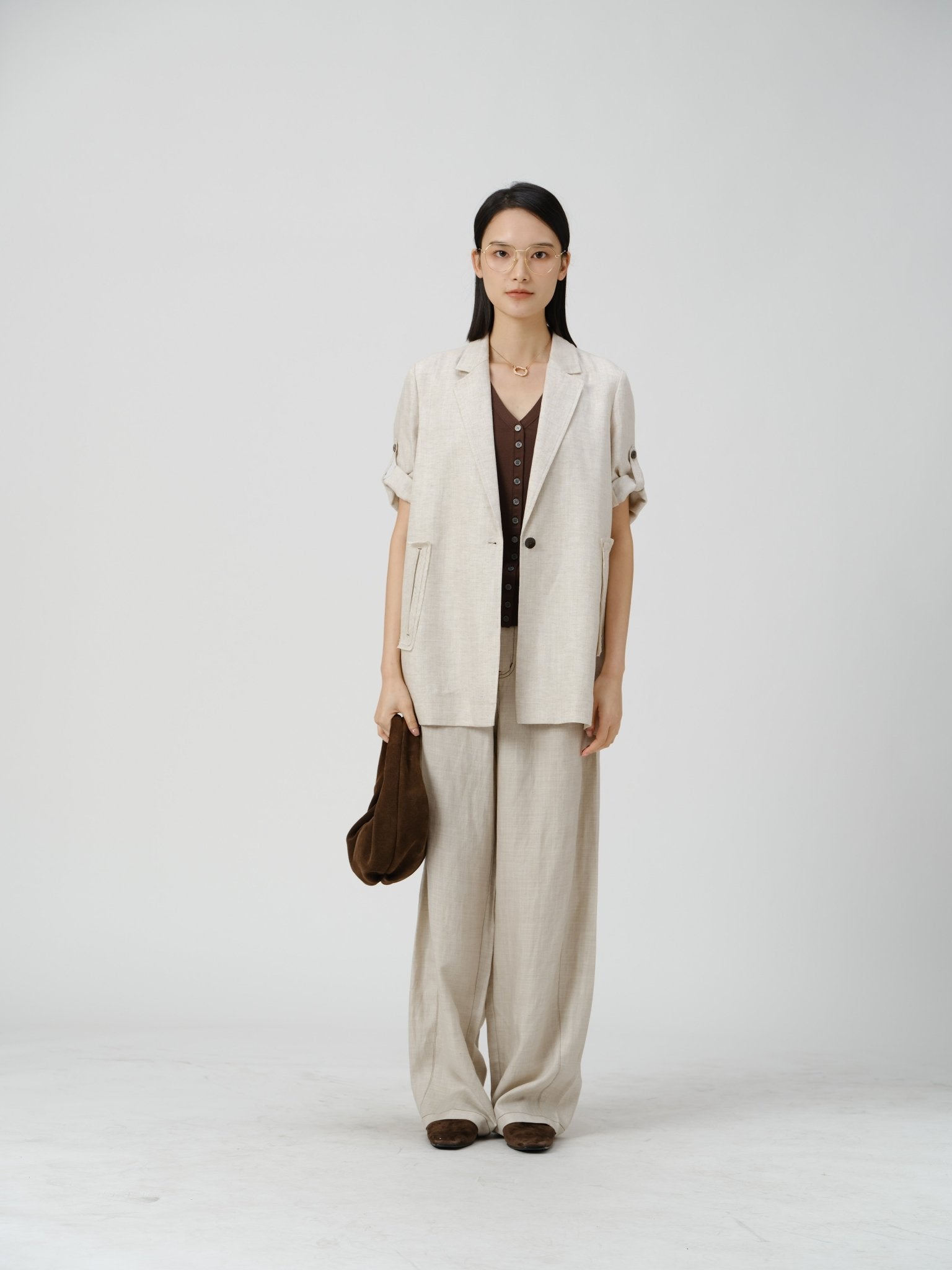 Natural Edge Linen Blazer - UNIQUE ATTRACTION