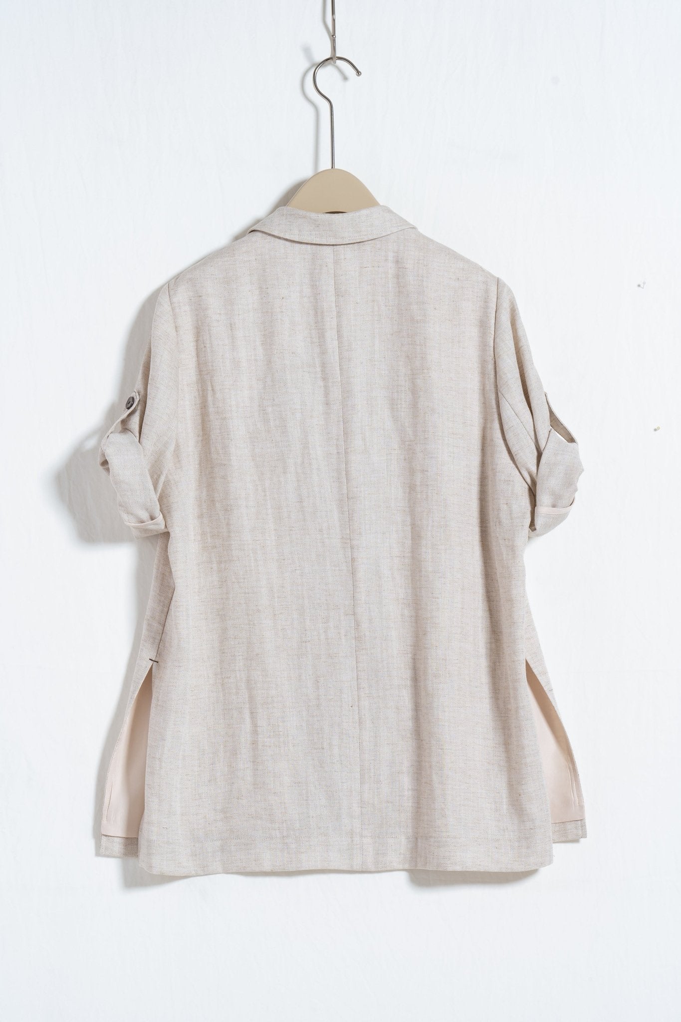 Natural Edge Linen Blazer - UNIQUE ATTRACTION