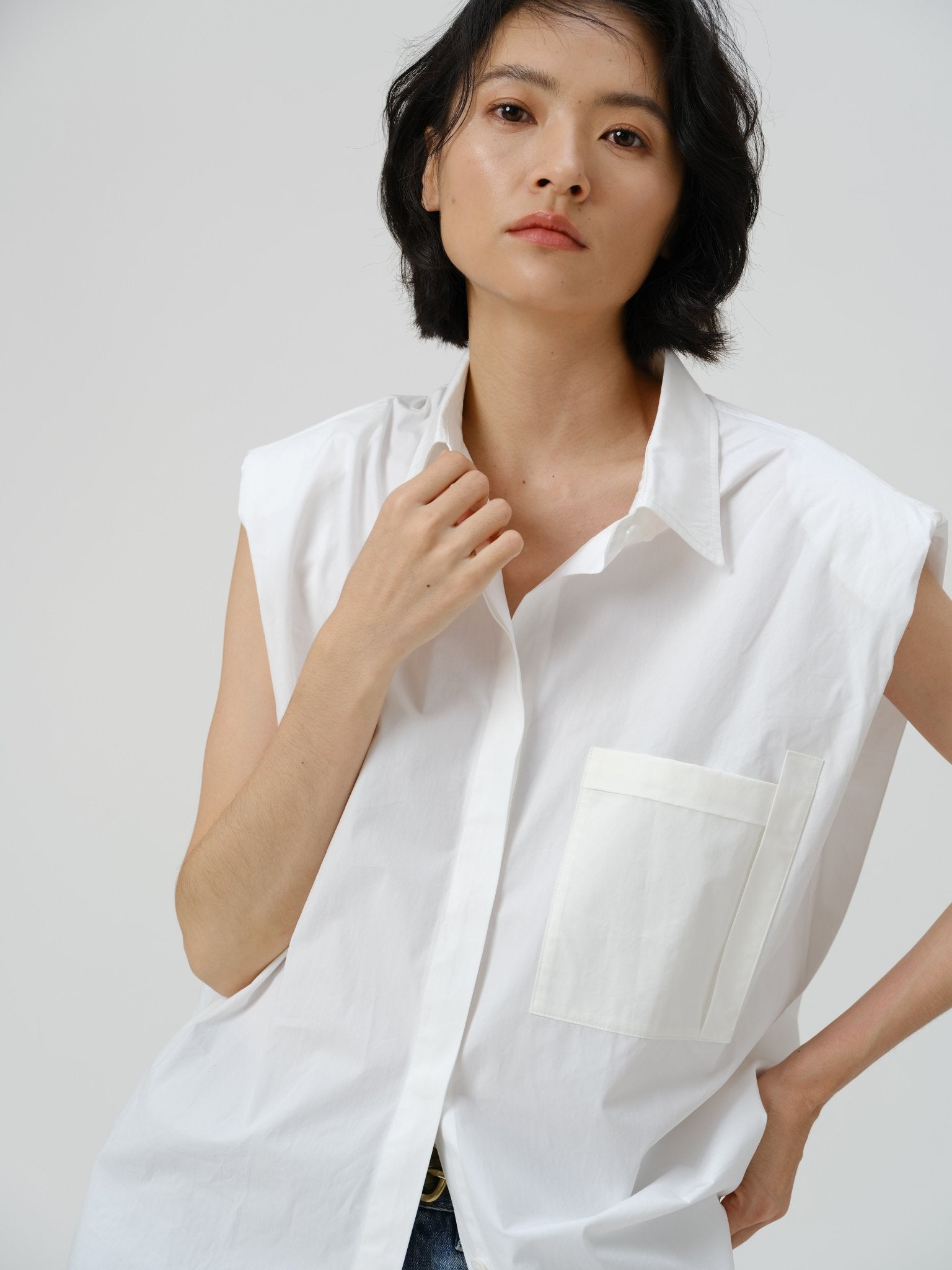 Pima Cotton Sleeveless Shirt - UNIQUE ATTRACTION