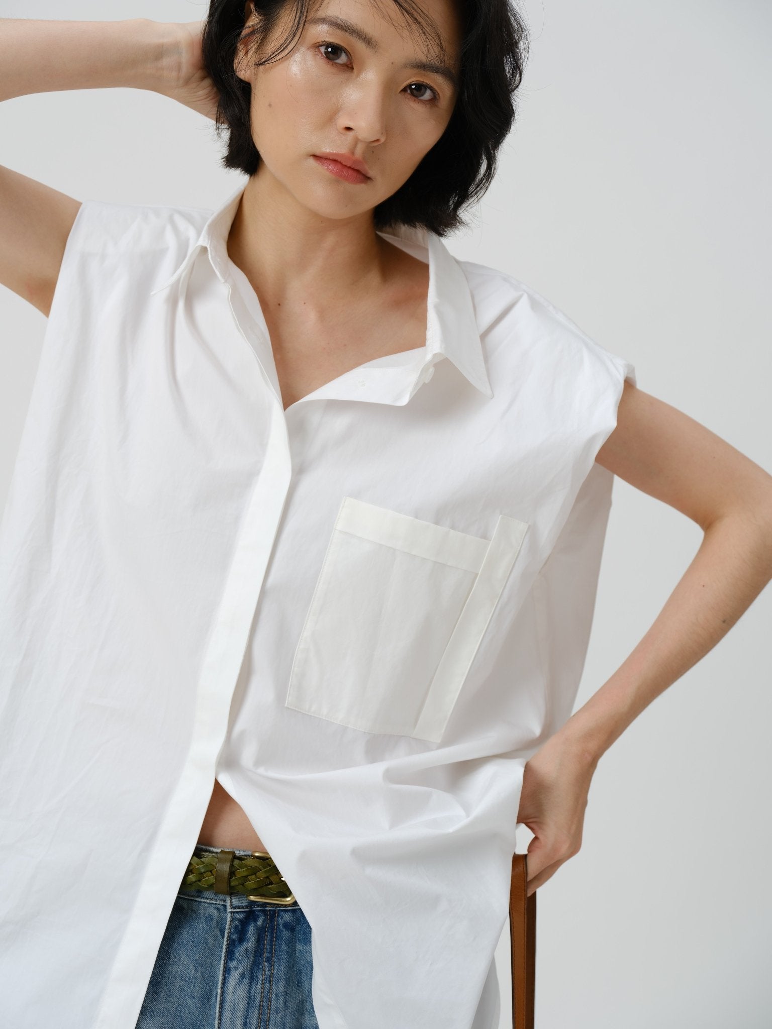Pima Cotton Sleeveless Shirt - UNIQUE ATTRACTION
