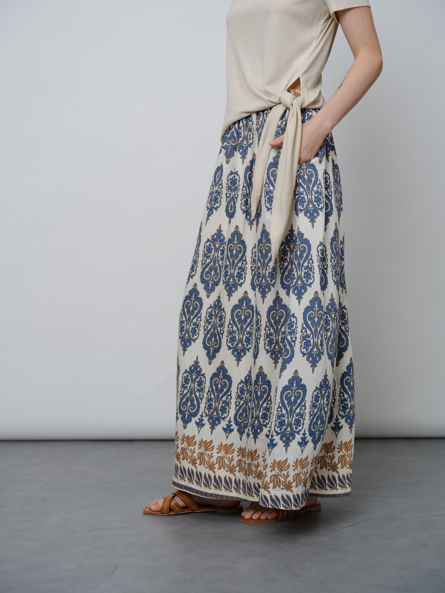 Rayon Ethnic Floral Skirt - UNIQUE ATTRACTION