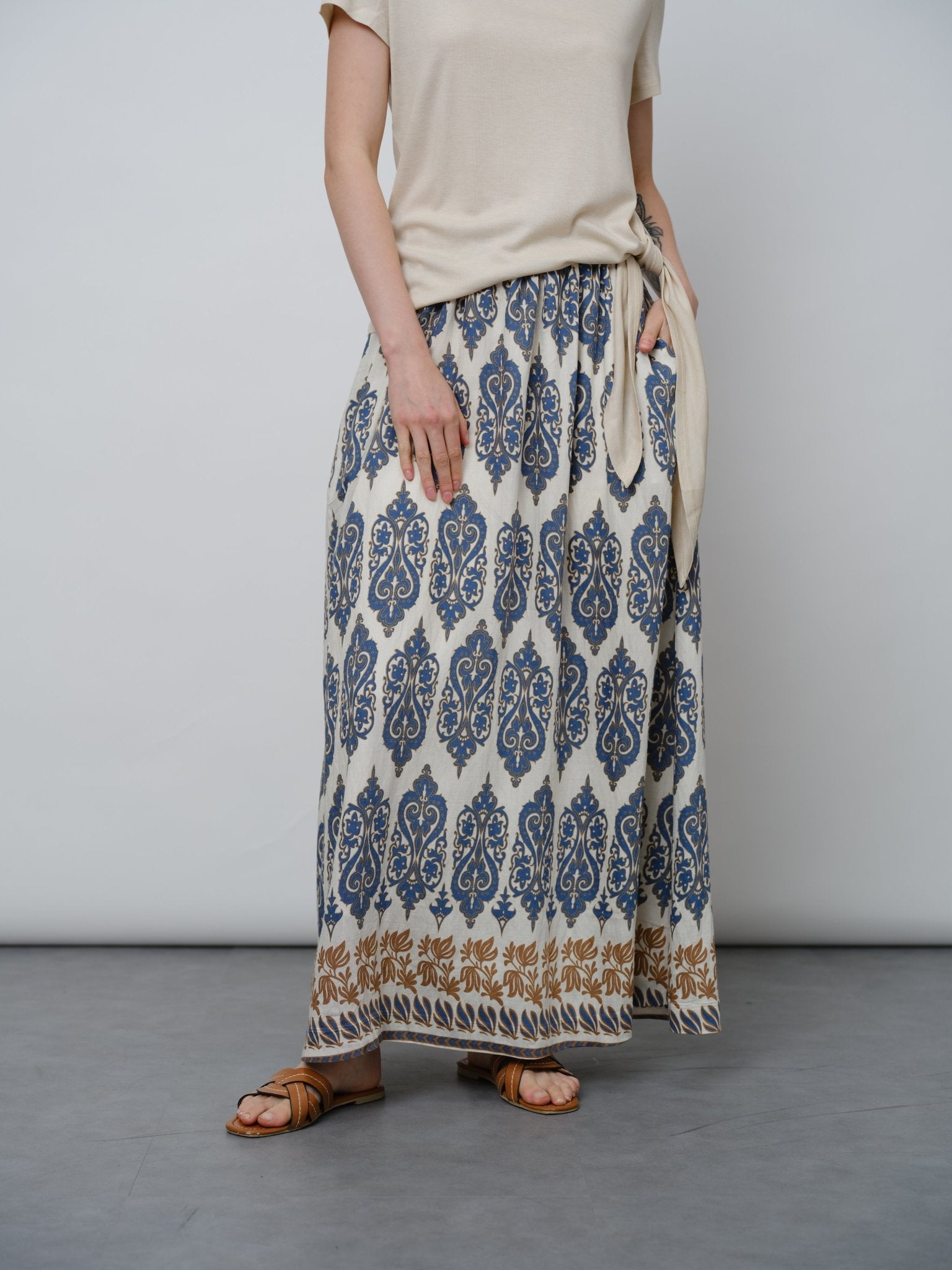 Rayon Ethnic Floral Skirt - UNIQUE ATTRACTION
