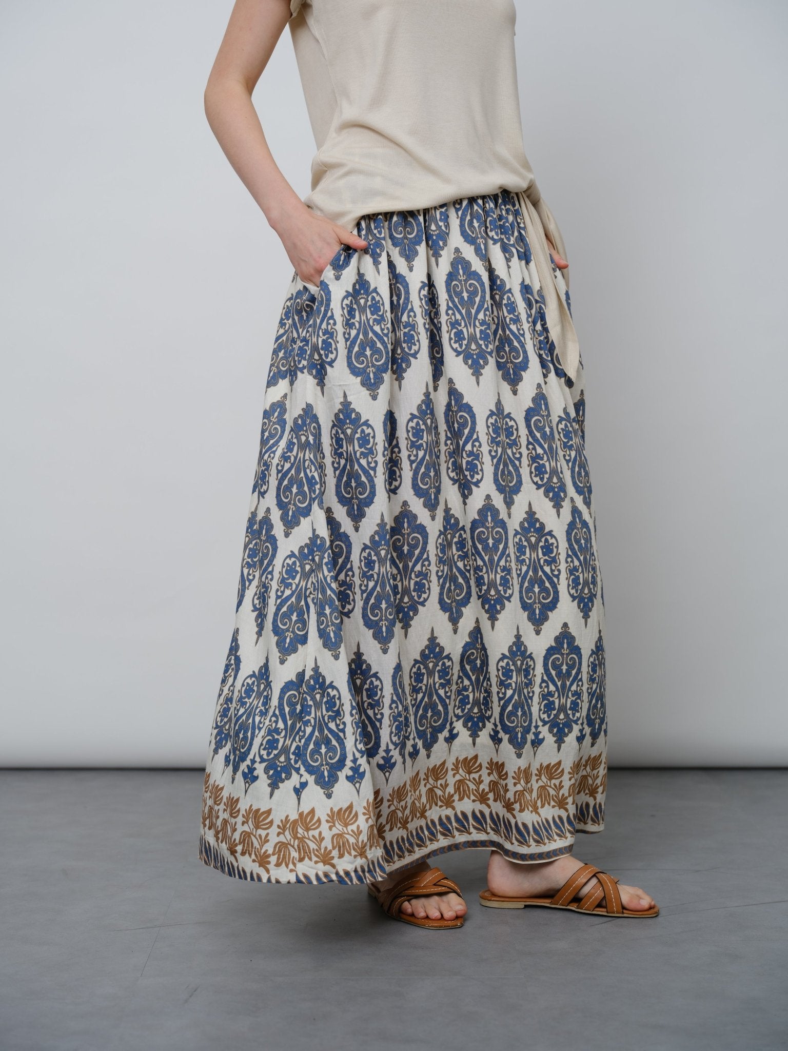 Rayon Ethnic Floral Skirt - UNIQUE ATTRACTION