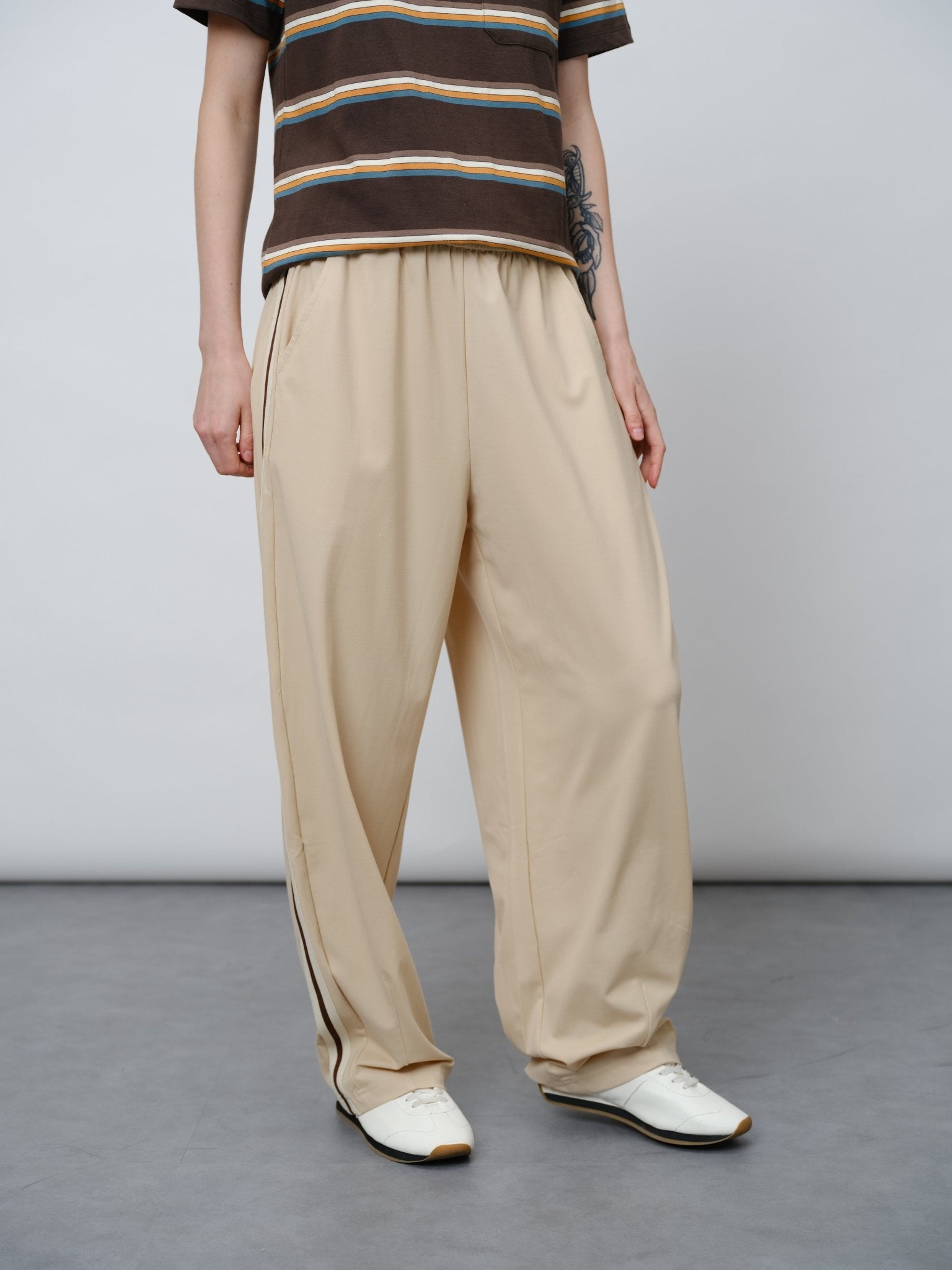 Retro Sporty Drawstring Joggers - UNIQUE ATTRACTION