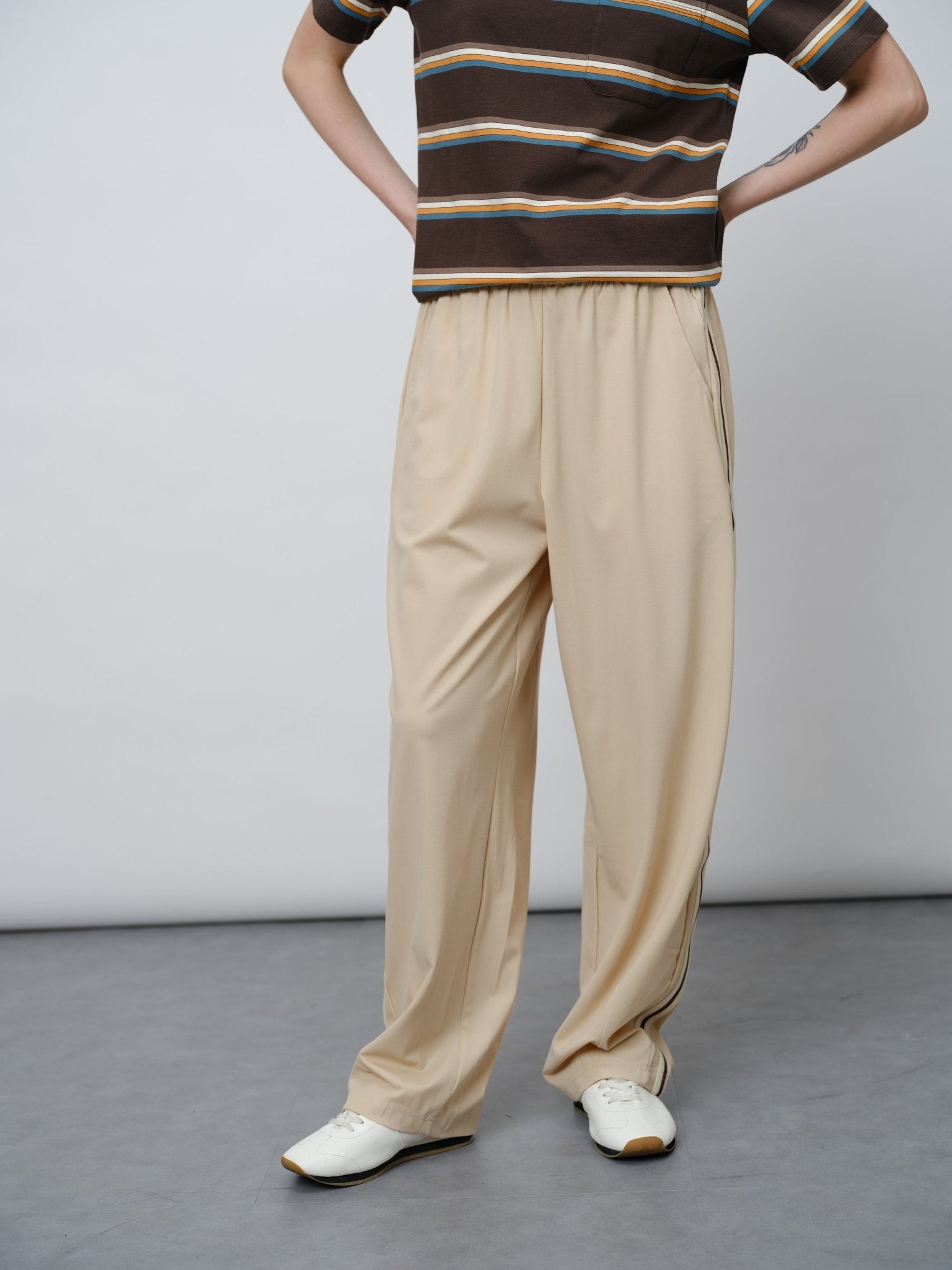 Retro Sporty Drawstring Joggers - UNIQUE ATTRACTION