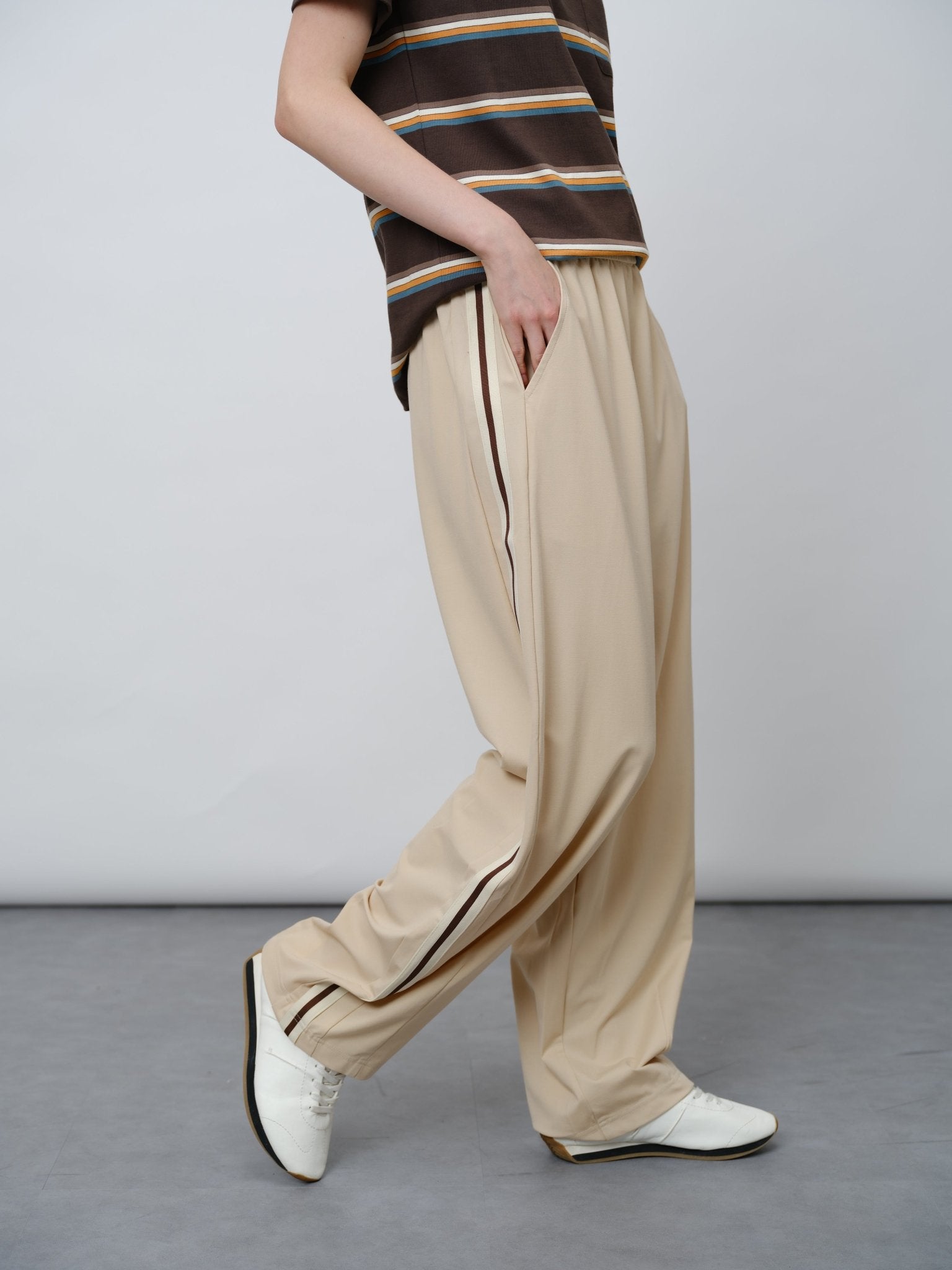 Retro Sporty Drawstring Joggers - UNIQUE ATTRACTION