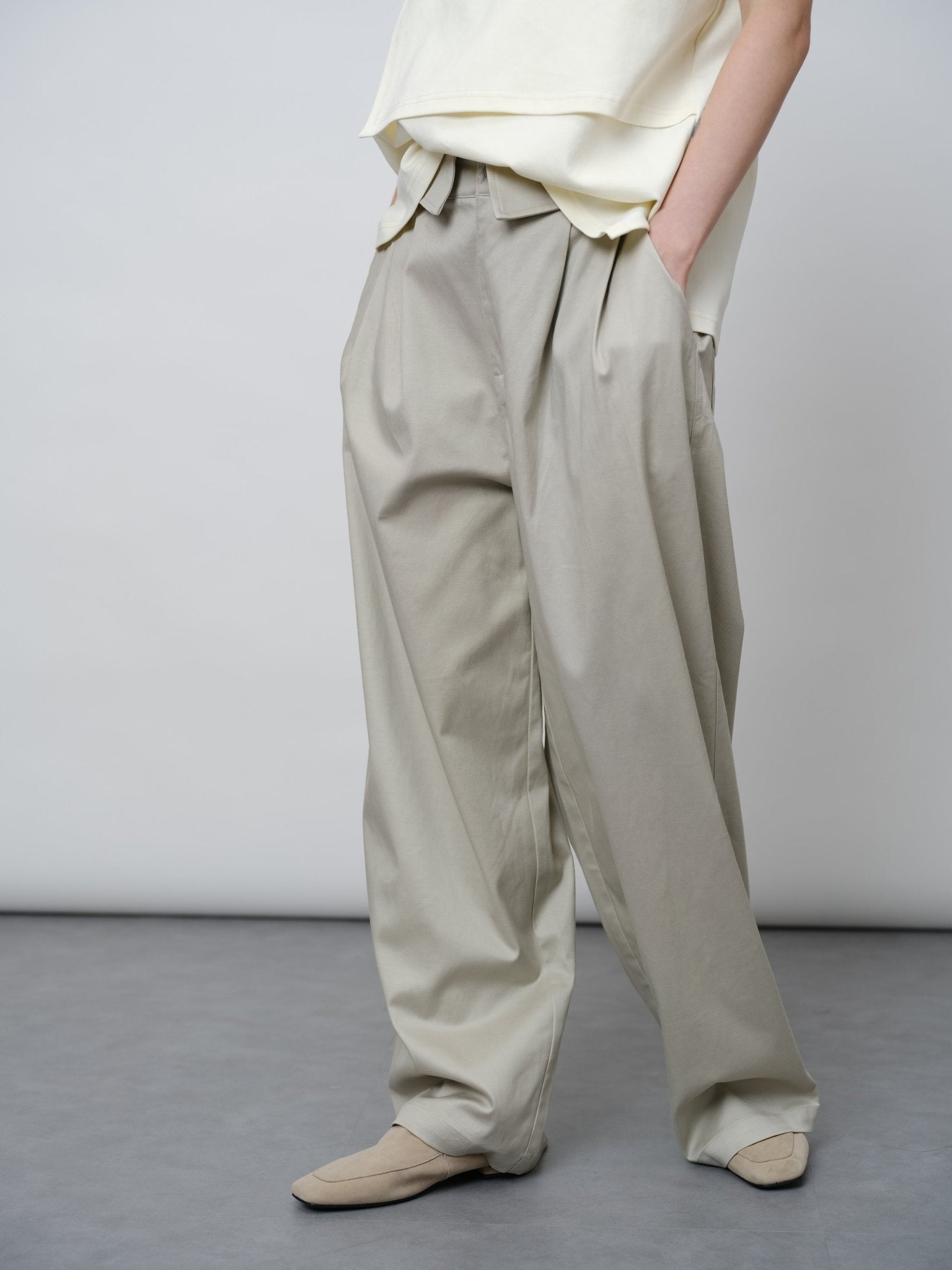 Tencel - Wool Blend Straight Leg Pants - UNIQUE ATTRACTION