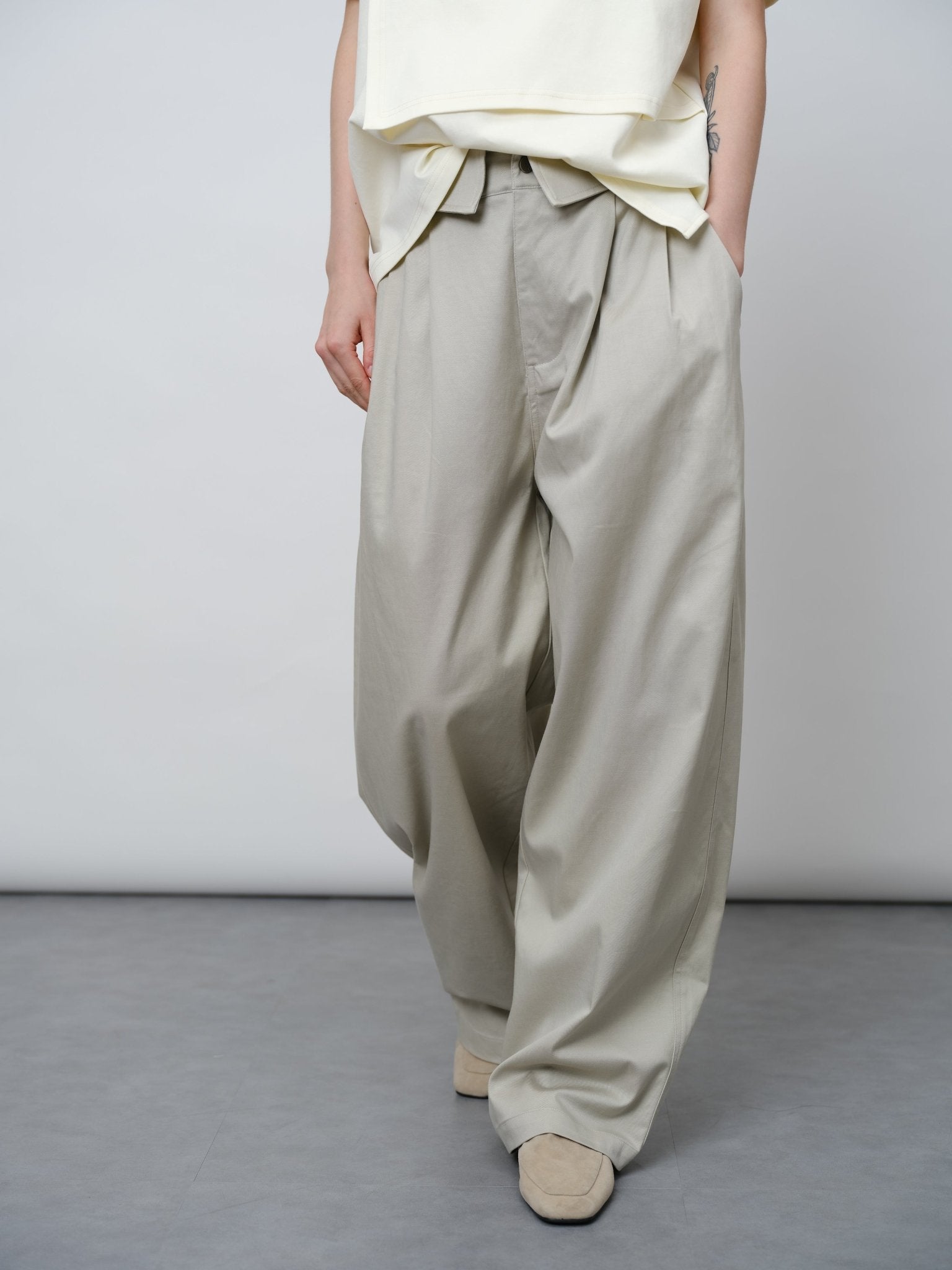 Tencel - Wool Blend Straight Leg Pants - UNIQUE ATTRACTION