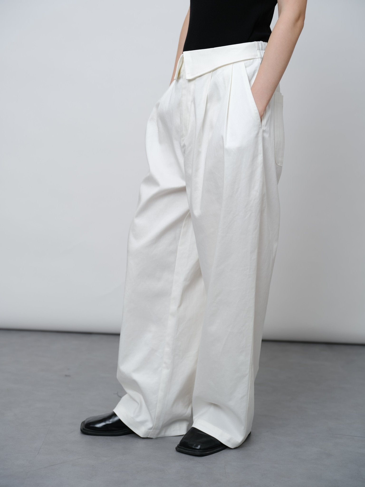 Tencel - Wool Blend Straight Leg Pants - UNIQUE ATTRACTION