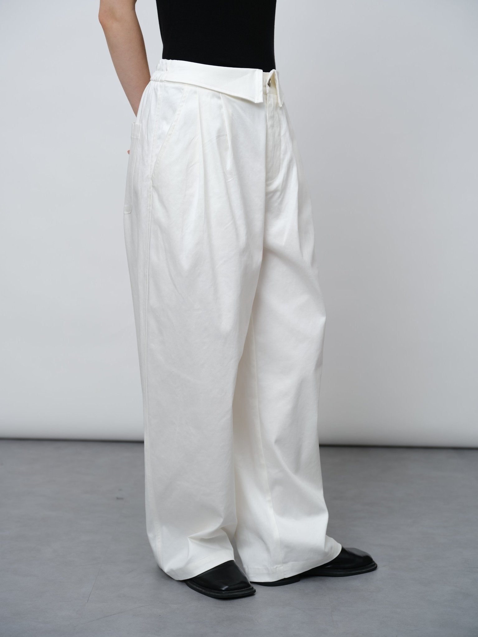 Tencel - Wool Blend Straight Leg Pants - UNIQUE ATTRACTION