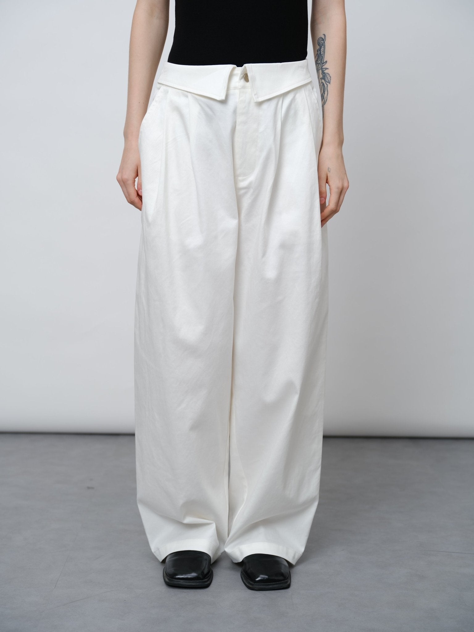 Tencel - Wool Blend Straight Leg Pants - UNIQUE ATTRACTION