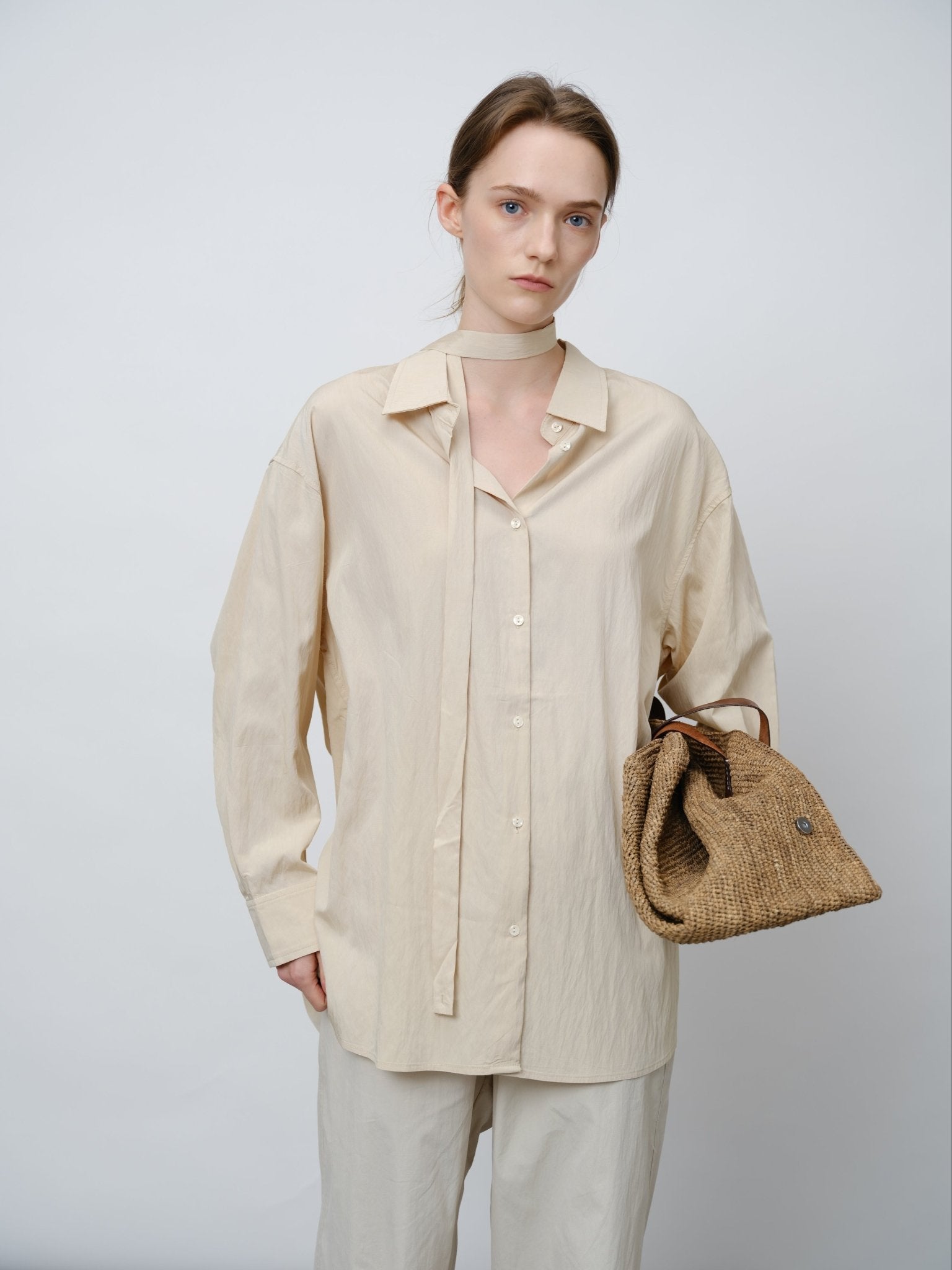 Vintage Draped Collar Shirt - UNIQUE ATTRACTION