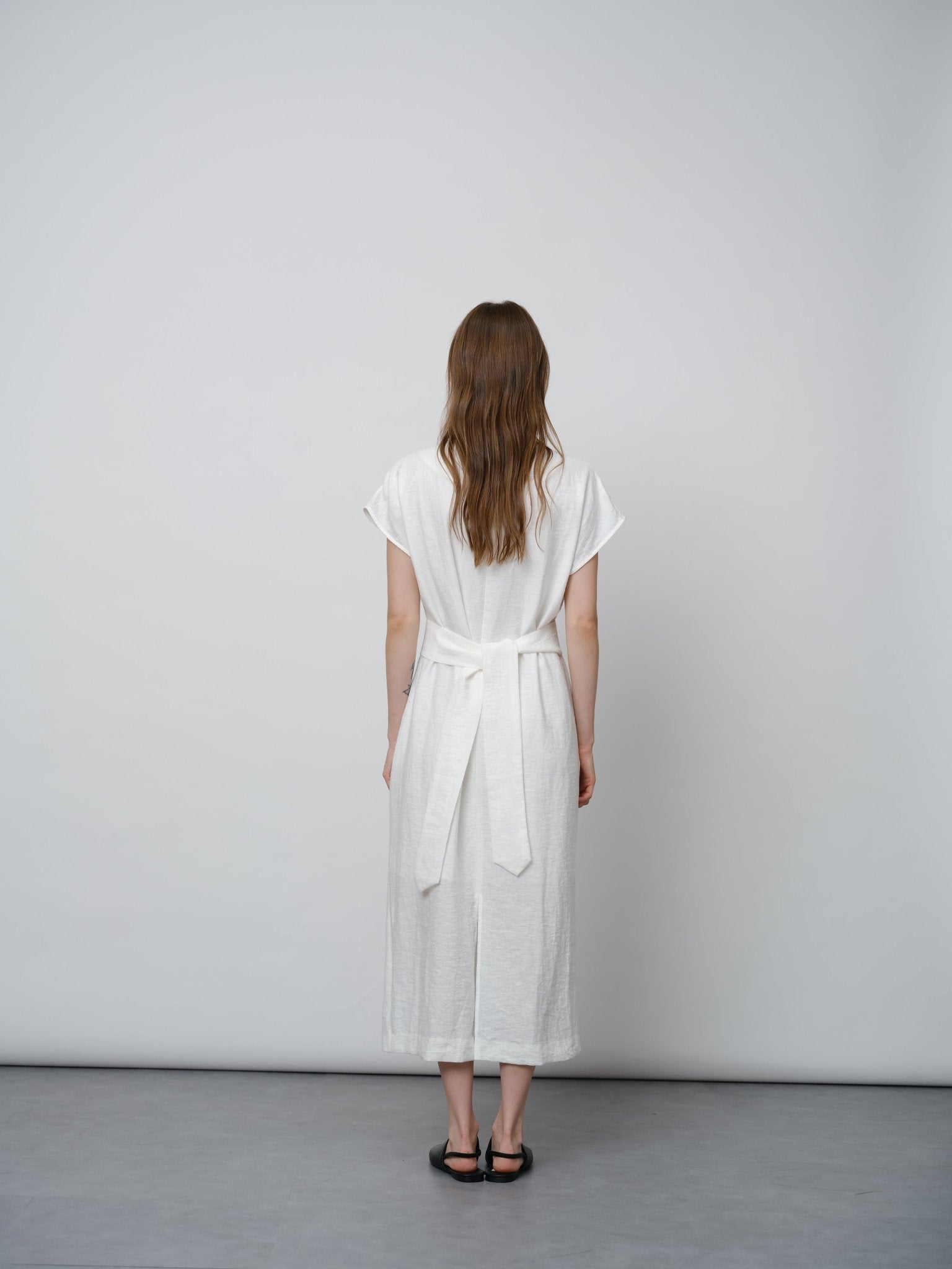 Viscose - Linen Blend Boucle Dress - UNIQUE ATTRACTION