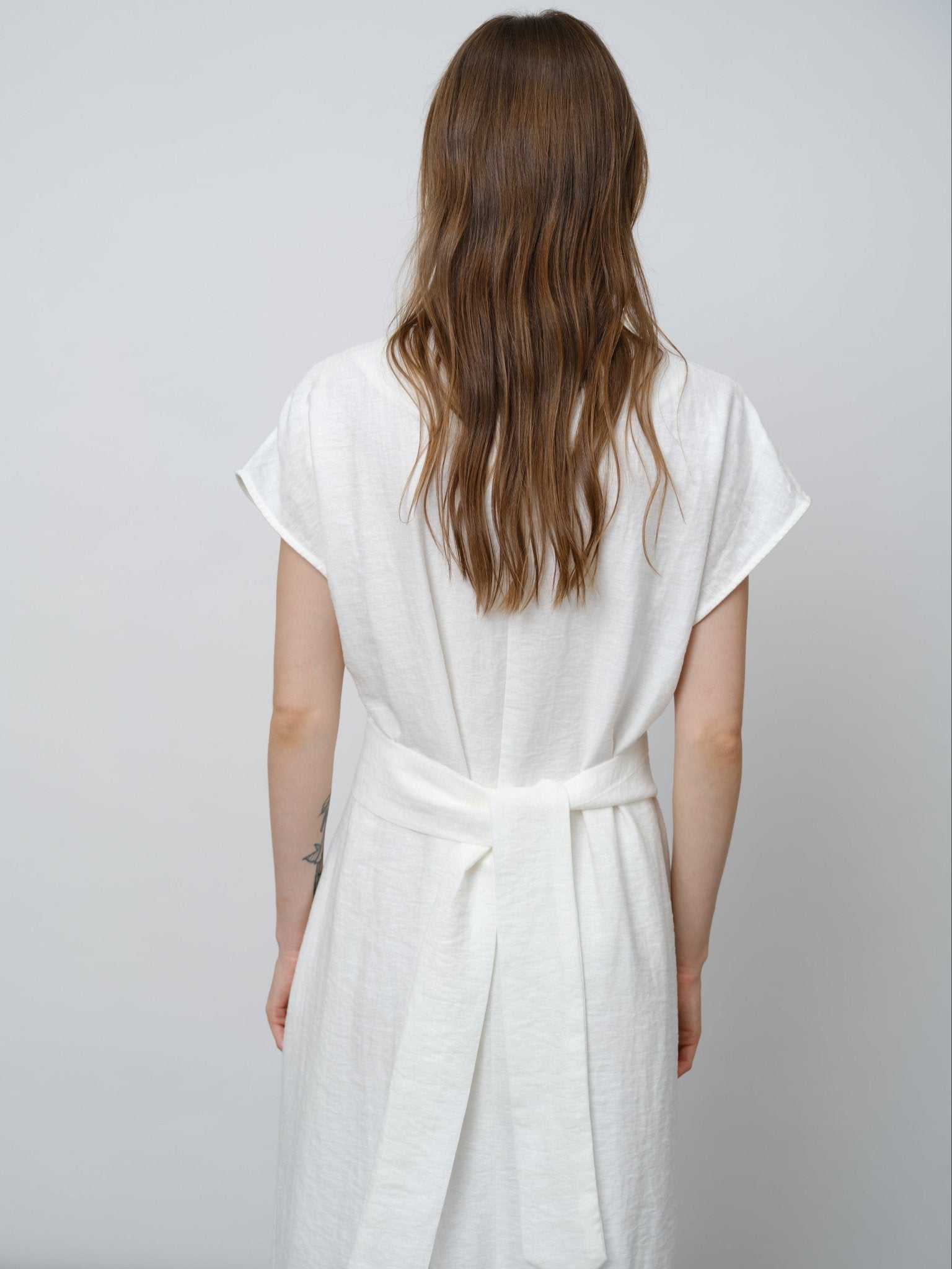 Viscose - Linen Blend Boucle Dress - UNIQUE ATTRACTION