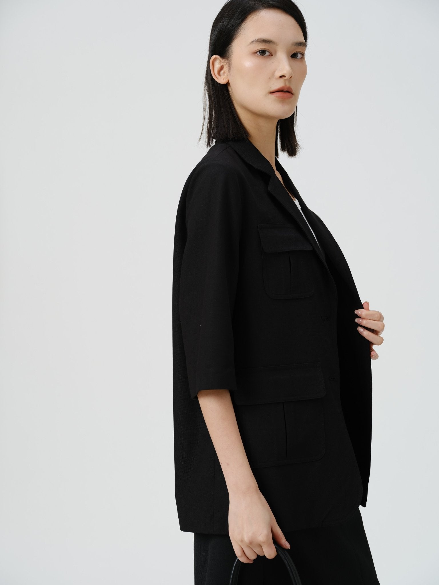 Wool - Blend Utility Blazer - UNIQUE ATTRACTION